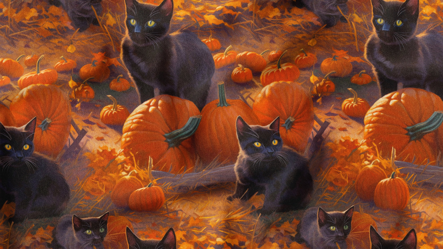 Black Cats in the Pumpkin Patch