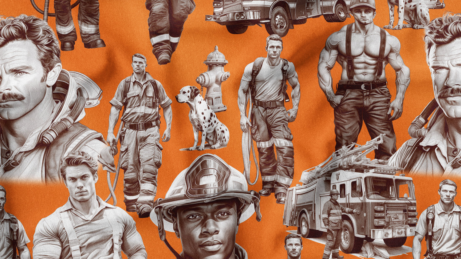 Handsome Fire Fighters Toile