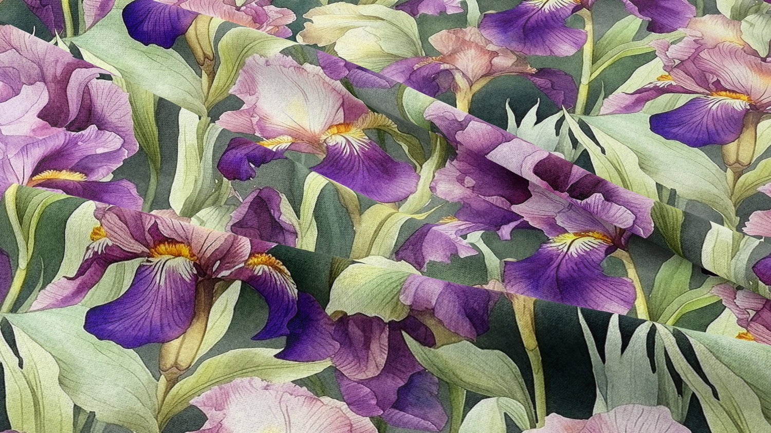 Watercolor Irises Fabric by J. Thomson/Studio Ten Design