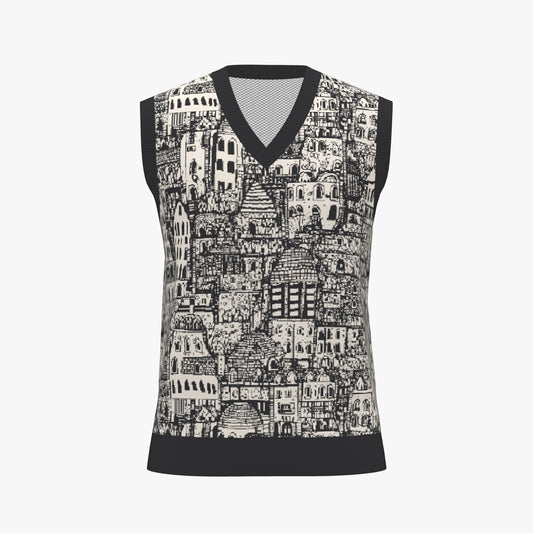 Utopia Mens V-Neck Vest (Front) by Studio Ten Design