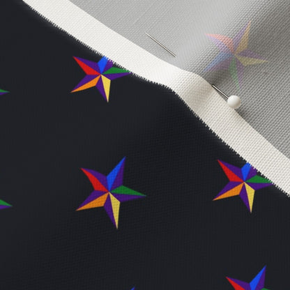 Rainbow Stars (Dark Blue) Fabric