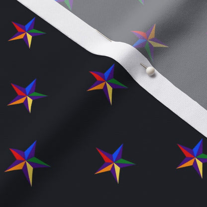 Rainbow Stars (Dark Blue) Fabric