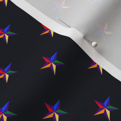 Rainbow Stars (Dark Blue) Printed Fabric