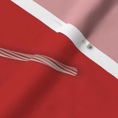 Candy Canes on Solid Red Printed Fabric