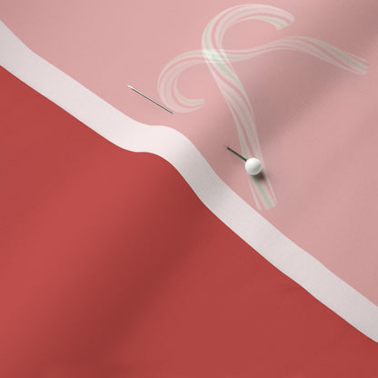 Candy Canes on Solid Red Fabric