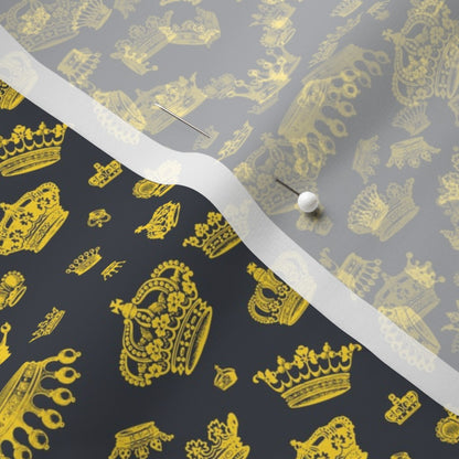 Royal Crowns Yellow+Black Fabric