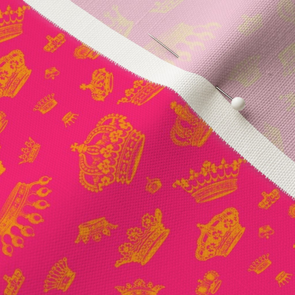 Royal Crowns Golden Yellow+Hot Pink Fabric
