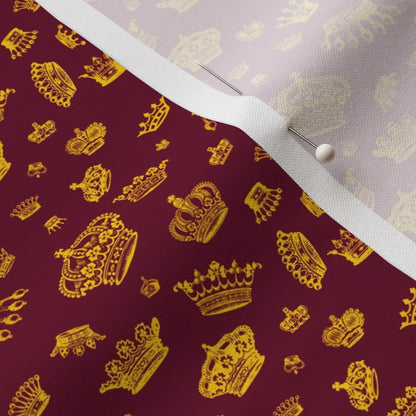 Royal Crowns Yellow+Maroon Fabric