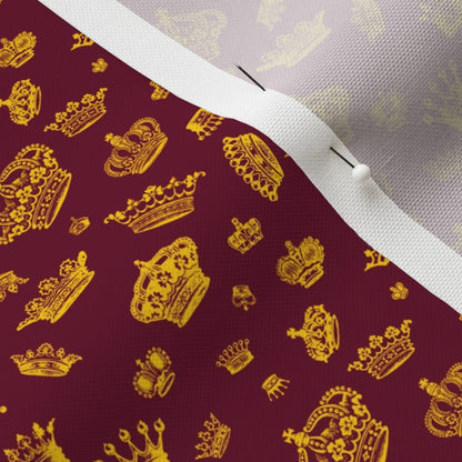 Royal Crowns Yellow+Maroon Fabric