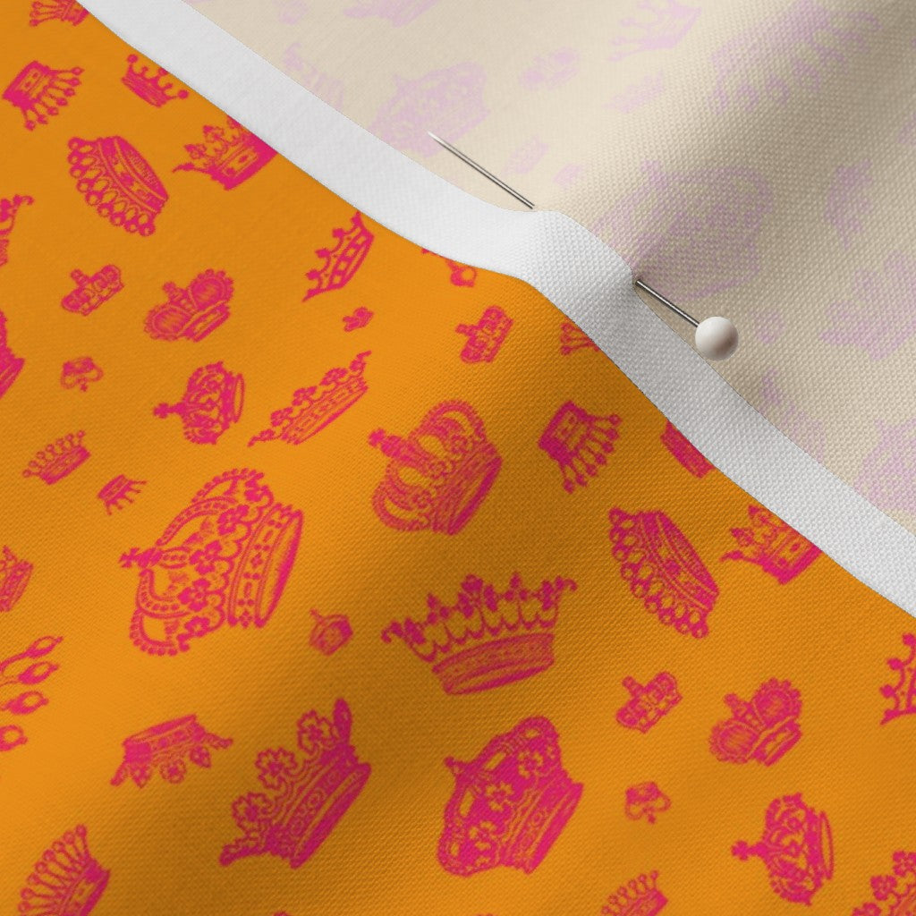 Royal Crowns Hot Pink+Golden Yellow Fabric