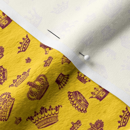 Royal Crowns Maroon+Yellow Fabric