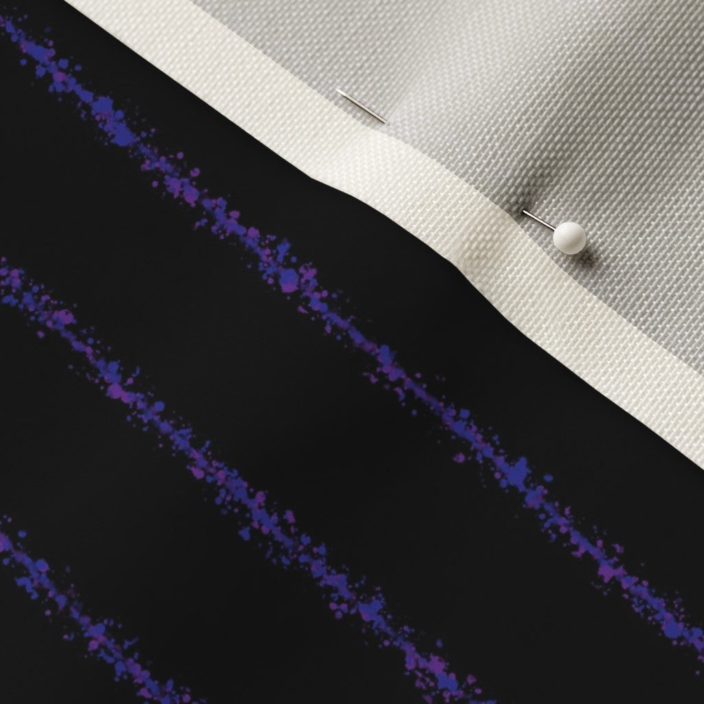 Splatter Pinstripe Purple + Black Printed Fabric