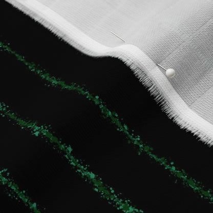 Splatter Pinstripe Green + Black Fabric