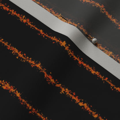 Splatter Pinstripe Orange + Black Fabric