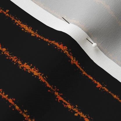 Splatter Pinstripe Orange + Black Printed Fabric