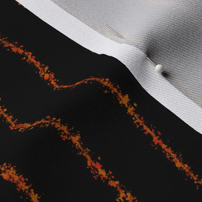 Splatter Pinstripe Orange + Black Fabric