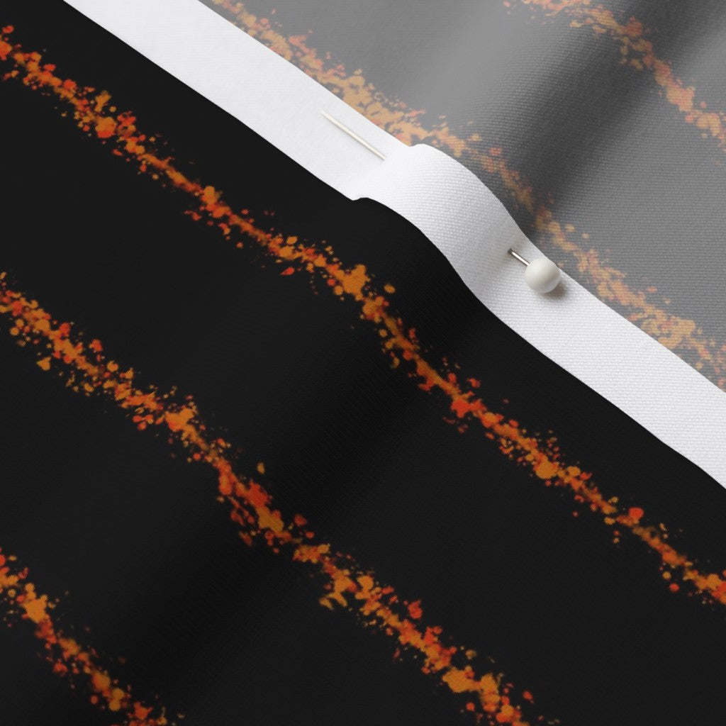 Splatter Pinstripe Orange + Black Printed Fabric