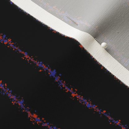 Splatter Pinstripe Orange, Purple + Black Printed Fabric