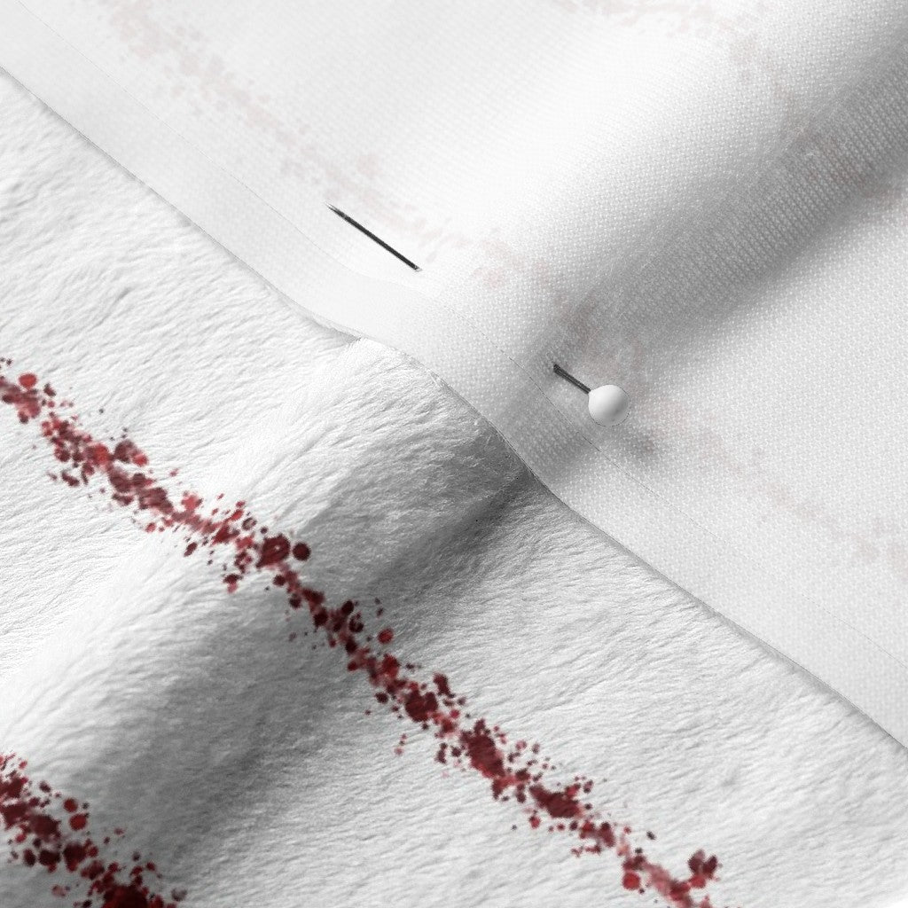 Salpicaduras de rayas rojo sangre + tela blanca