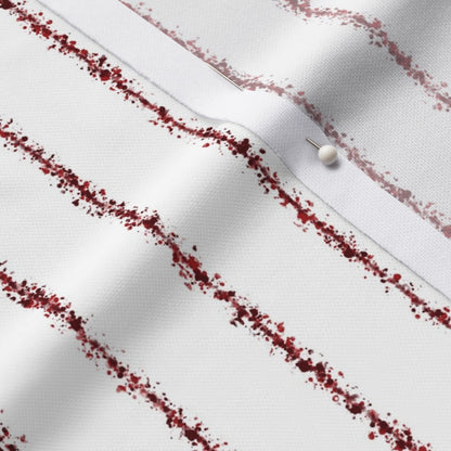 Splatter Pinstripe Blood Red + White Printed Fabric
