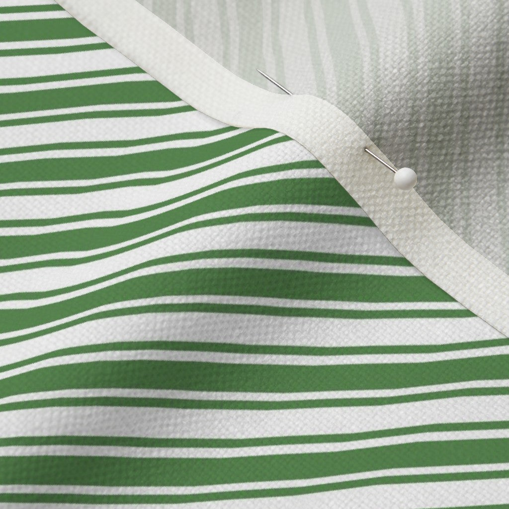 Green & White Candy Cane Stripe Fabric