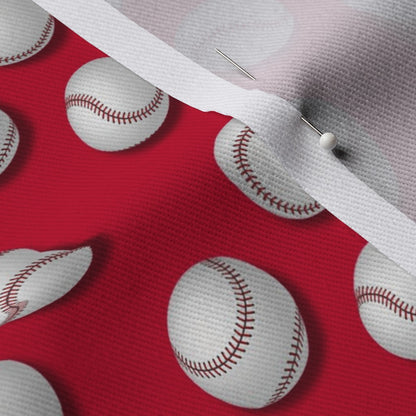Americana Baseballs on Red Fabric