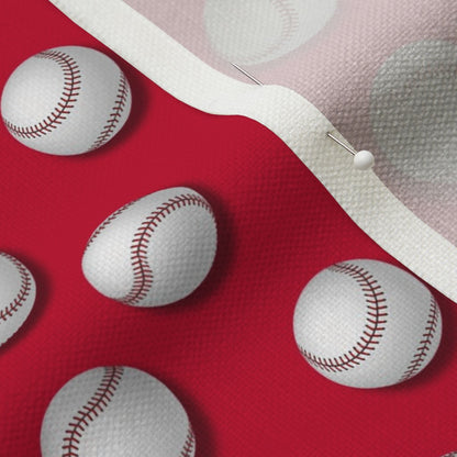 Americana Baseballs on Red Fabric