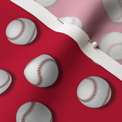 Americana pelotas de béisbol en tela roja