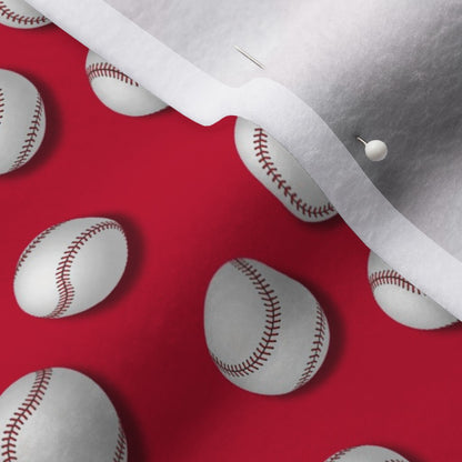 Americana pelotas de béisbol en tela roja