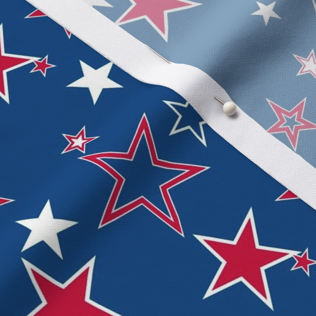 Estrellas americanas en tela azul