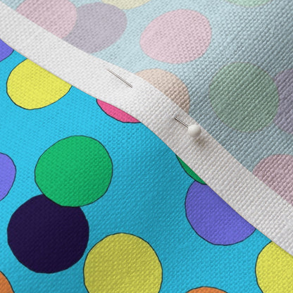 Big Dots Printed Fabric: Cyan Printed Fabric