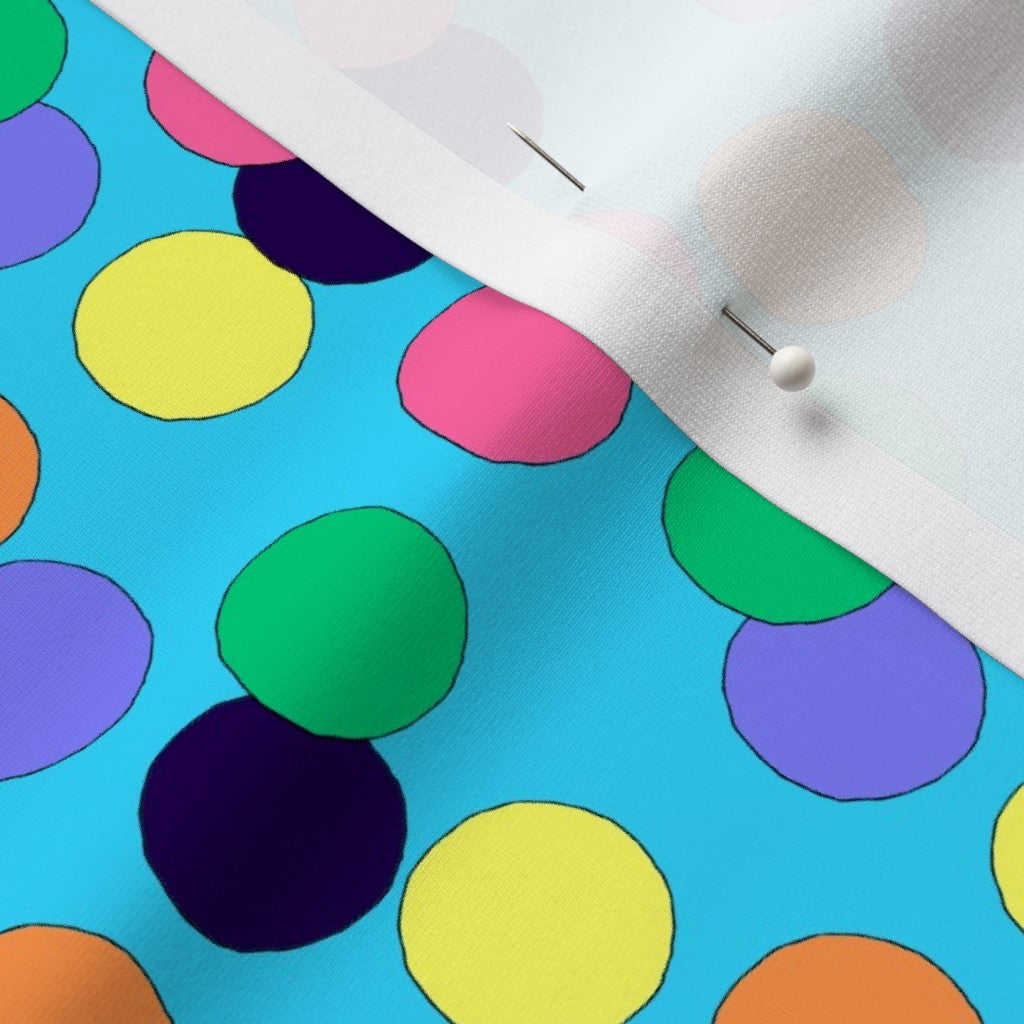 Big Dots Printed Fabric: Cyan Printed Fabric