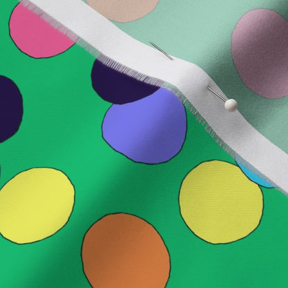 Big Dots Printed Fabric: Green Printed Fabric