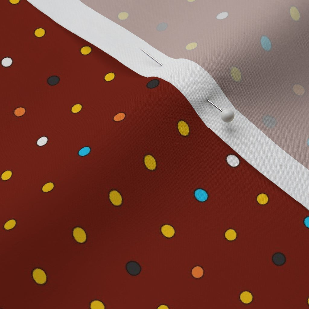 Stripey Dotty Brick Red Dots Fabric