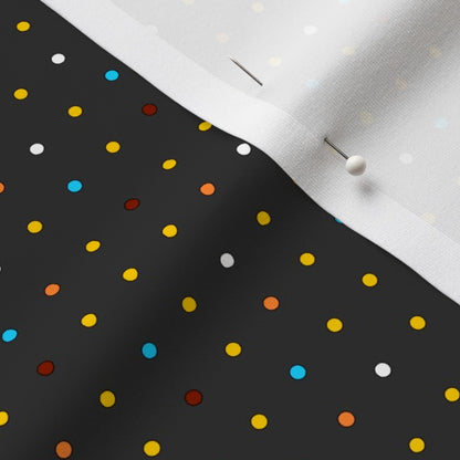 Stripey Dotty Charcoal Grey Dots Fabric