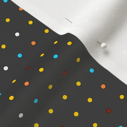 Stripey Dotty Charcoal Grey Dots Fabric