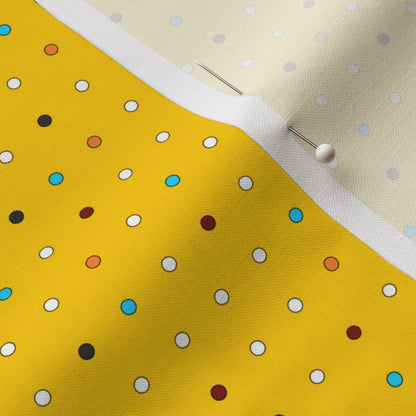 Stripey Dotty Yellow Dots Fabric