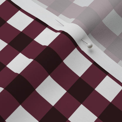 Gingham Style Wine Large Straight Printed Fabric