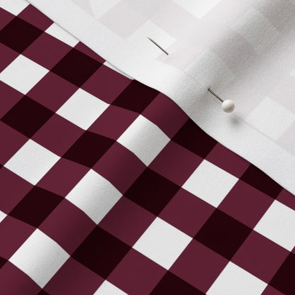 Gingham Style Wine Large Straight Printed Fabric