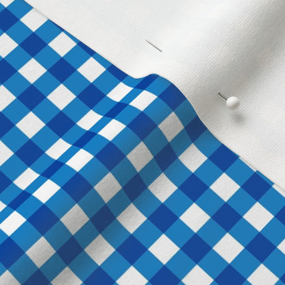 Gingham Style Bluebell Small Straight Printed Fabric