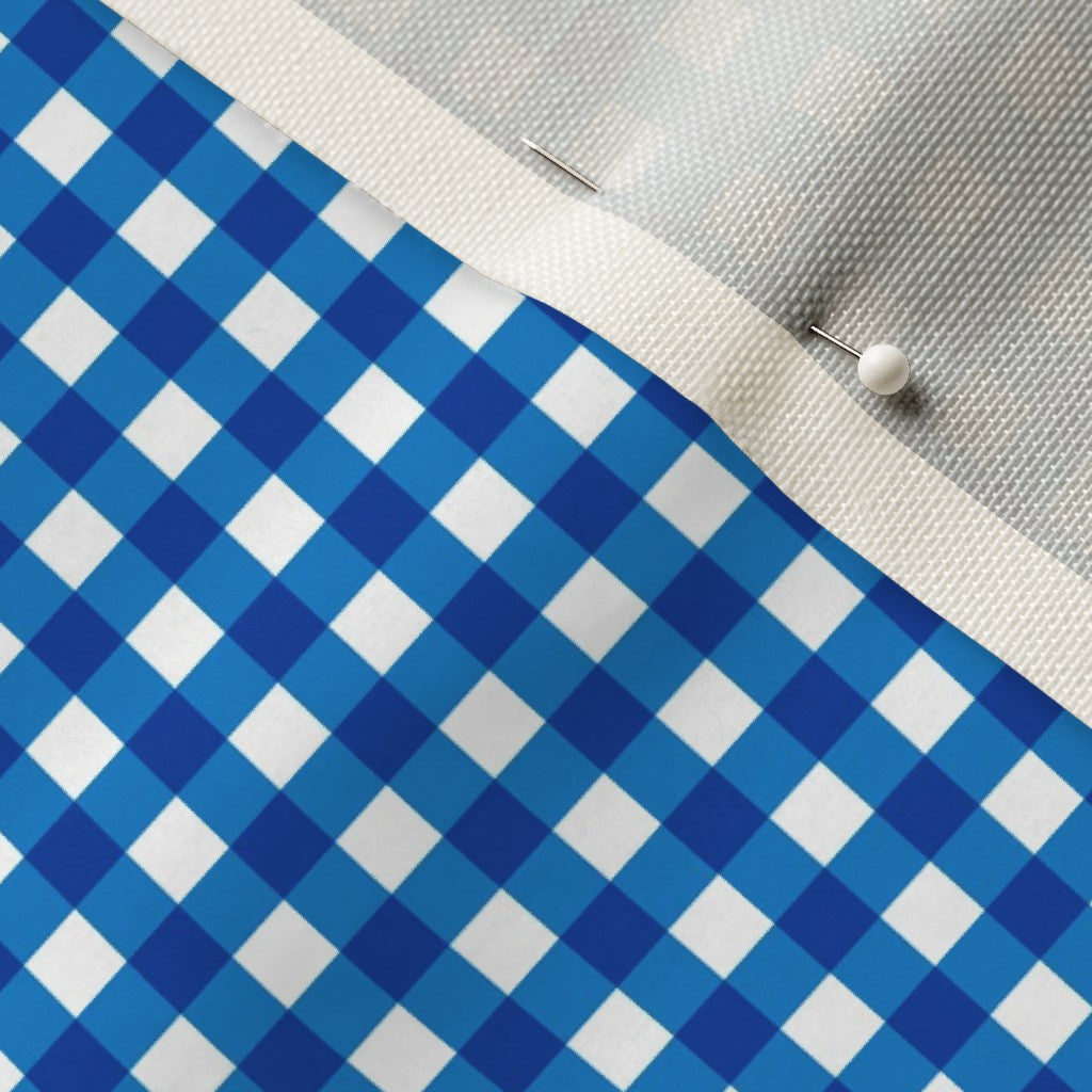 Gingham Style Bluebell Small Straight Printed Fabric