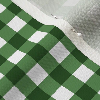 Gingham Style Kelly Green Large Straight Printed Fabric
