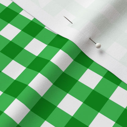 Gingham Style Grass Large Straight Printed Fabric