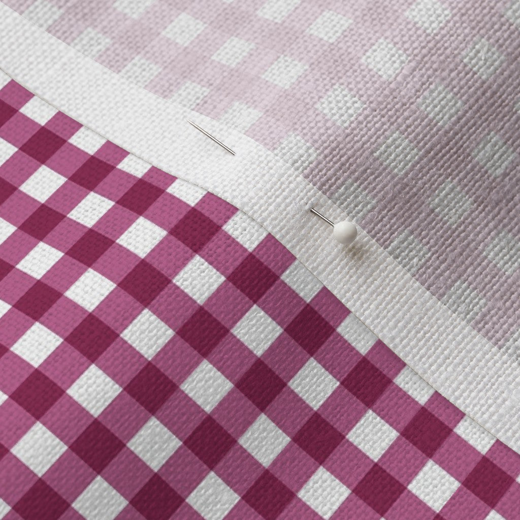 Gingham Style Peony Small Straight Fabric