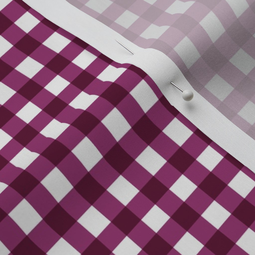 Gingham Style Berry Small Straight Printed Fabric