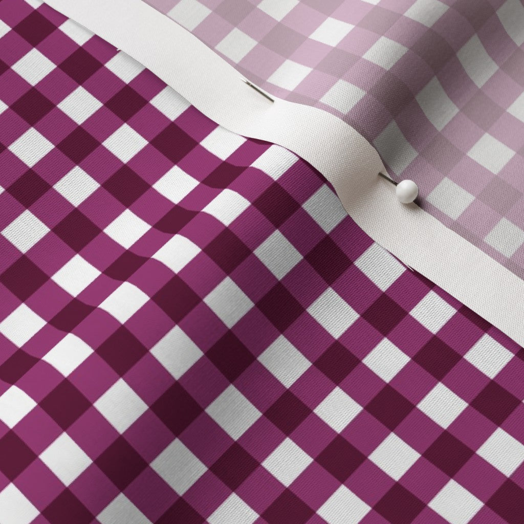 Gingham Style Berry Small Straight Printed Fabric