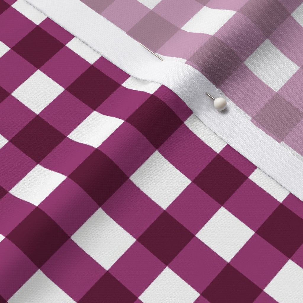 Gingham Style Berry Large Straight Printed Fabric