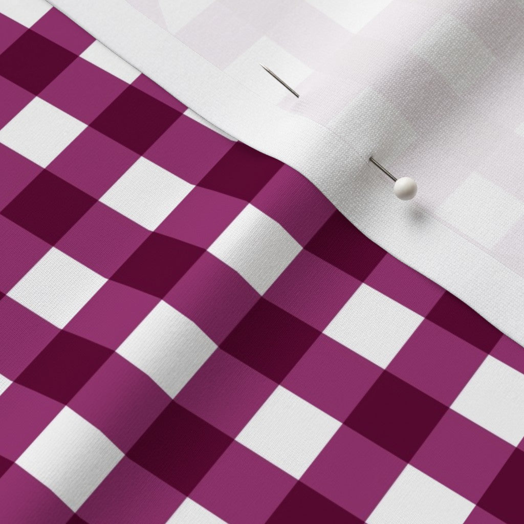 Gingham Style Berry Large Straight Printed Fabric
