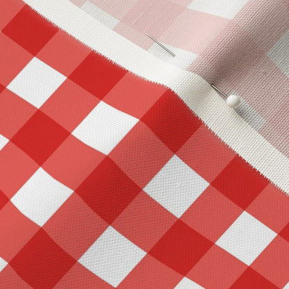 Gingham Style Coral Large Straight Fabric