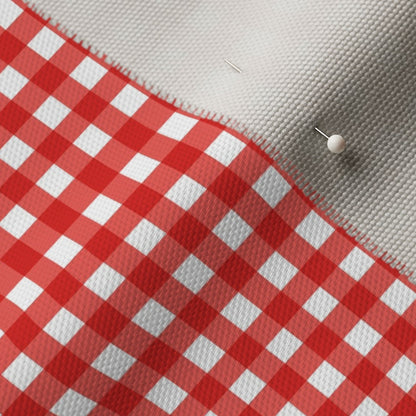 Gingham Style Coral Small Straight Fabric